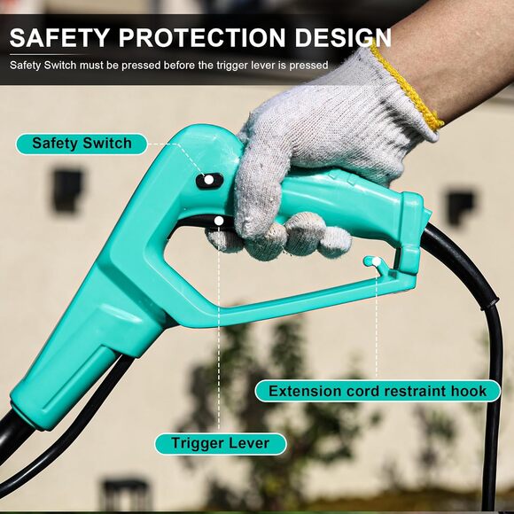 #6748 Electric Garden Tiller/Cultivator 12Inch Tilling Width 8-Inch  10.5 Amp - Picture 6 of 7